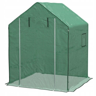 Folia do szklarni 140x143x190 cm PE UV drzwi rolowane zielona Outsunny