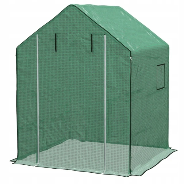 Folia do szklarni 140x143x190 cm PE UV drzwi rolowane zielona Outsunny