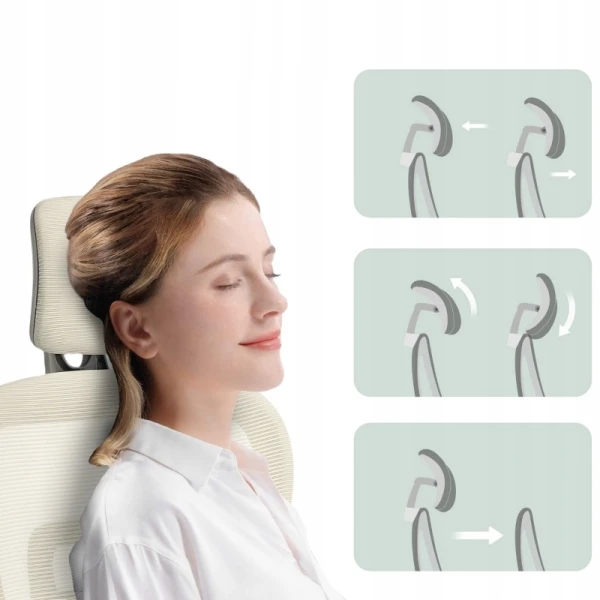 Ergonomiczne krzesło biurowe z podnóżkiem HOMCOM regulowane beżowe