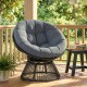 Fotel ogrodowy obrotowy 360° Papasan rattanowy szary Outsunny
