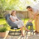 Fotel ogrodowy obrotowy 360° Papasan rattanowy szary Outsunny