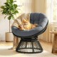 Fotel ogrodowy obrotowy 360° Papasan rattanowy szary Outsunny