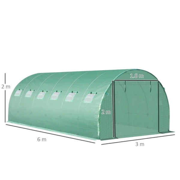 Pokrowiec do szklarni tunelowej 600x300x200 cm PE Outsunny zielony