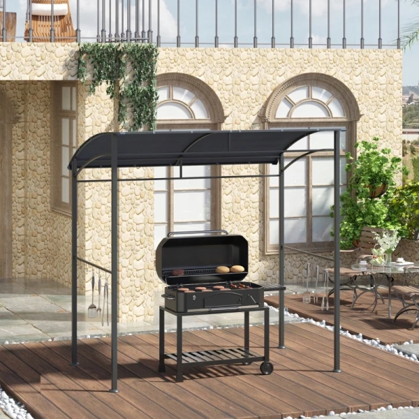 Pawilon grillowy Outsunny zadaszenie grilla 215 x 150 cm szary