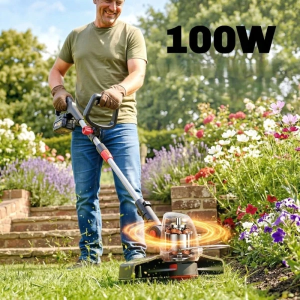Podkaszarka akumulatorowa 100W Outsunny 2w1 regulowany uchwyt srebrna