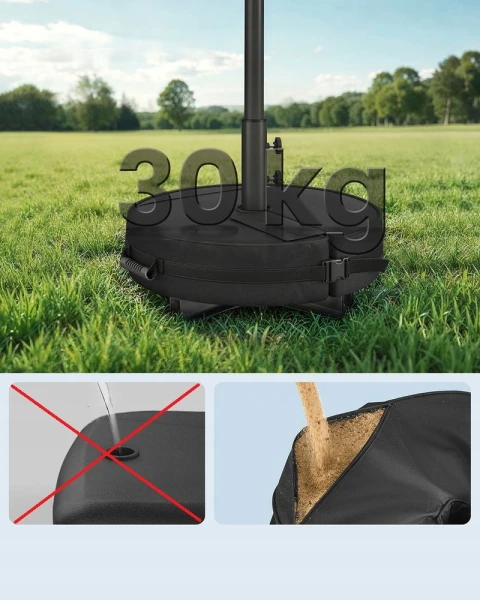 Stojak na parasol SONGMICS podstawa worek obciążający na piasek 30 kg