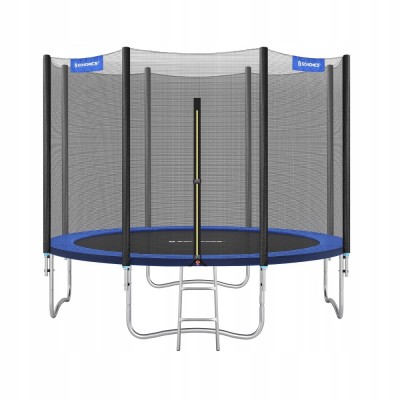 Trampolina ogrodowa 305 cm z siatką i drabinką do 150 kg niebieska SONGMICS