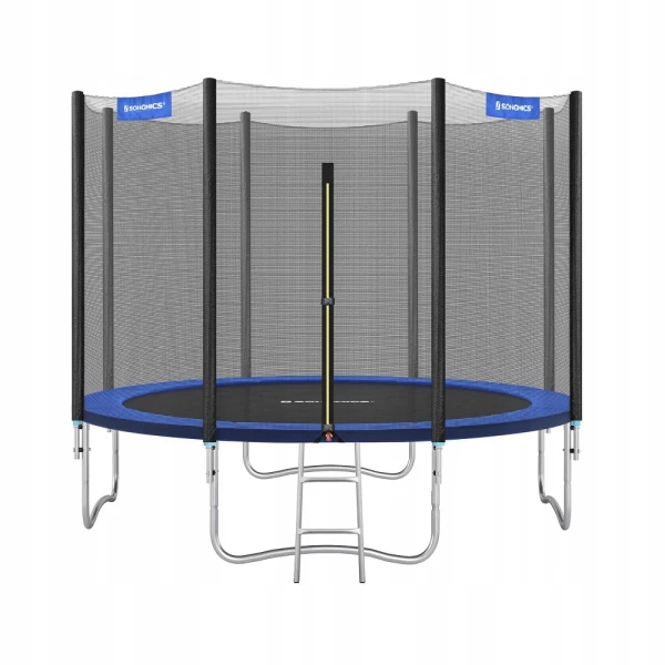 Trampolina ogrodowa 305 cm z siatką i drabinką do 150 kg niebieska SONGMICS