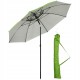 Parasol plażowy z pokrowcem Outsunny Ø185 cm UV30+ regulowany zielony