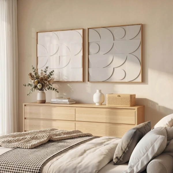 Dekoracja ścienna 3D geometryczna nowoczesna zestaw 2 sztuki HOMCOM