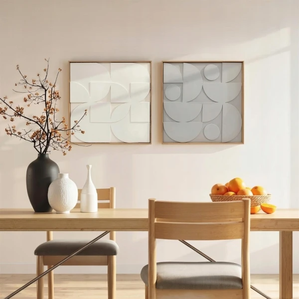 Dekoracja ścienna 3D geometryczna nowoczesna zestaw 2 sztuki HOMCOM