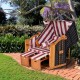 Leżak dwuosobowy z daszkiem i podnóżkiem Outsunny rattan PE drewno czerwony