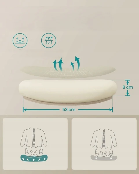 Ergonomiczny fotel biurowy SONGMICS regulowany, obrotowy, beżowy