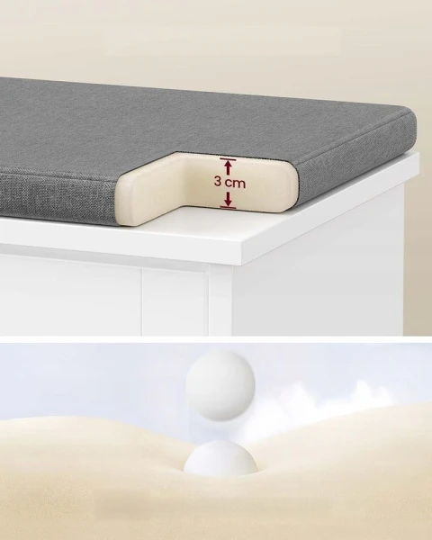 Szafka na buty z siedziskiem i schowkiem 60x30x53,5 cm biała VASAGLE