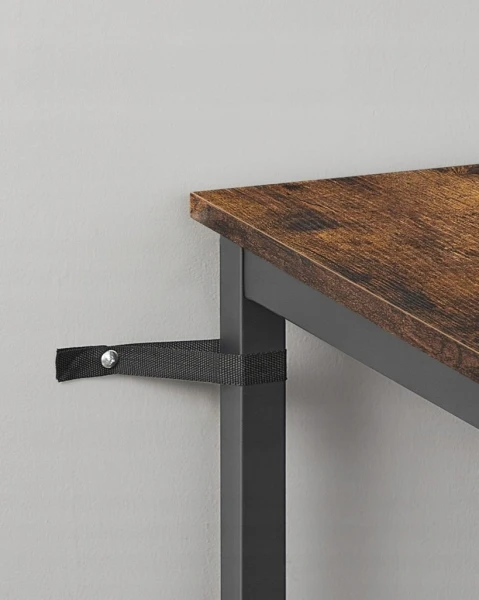 Zestaw barowy wysoki stół + dwa hokery rustykalny brąz VASAGLE styl loft