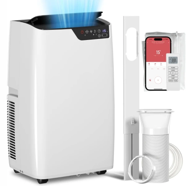 Klimatyzator przenośny 4w1 12000 BTU WiFi HOMCOM 823-077V90WT biały