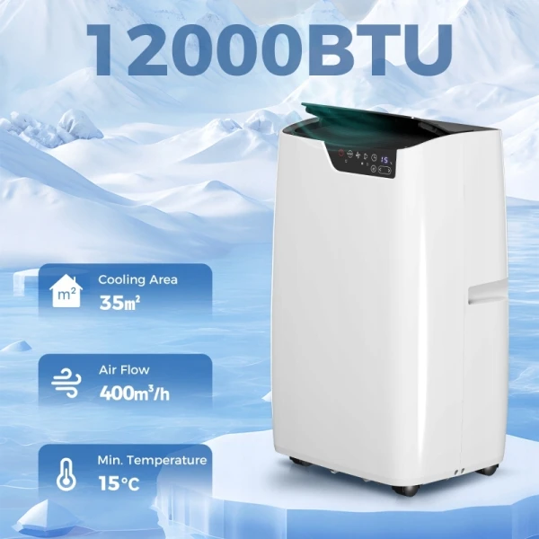Klimatyzator przenośny 4w1 12000 BTU WiFi HOMCOM 823-077V90WT biały