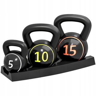 Zestaw kettlebell 3 szt. 2,2 kg 4,5 kg 6,8 kg SPORTNOW