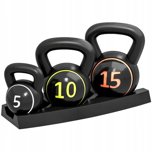 Zestaw kettlebell 3 szt. 2,2 kg 4,5 kg 6,8 kg SPORTNOW