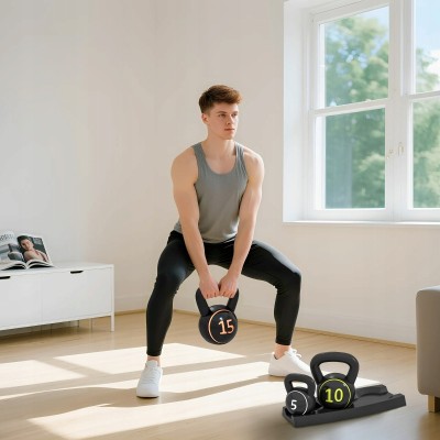 Zestaw kettlebell 3 szt. 2,2 kg 4,5 kg 6,8 kg SPORTNOW
