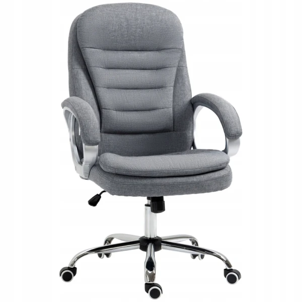 Fotel biurowy Vinsetto ergonomiczne krzesło obrotowe szare do 120 kg