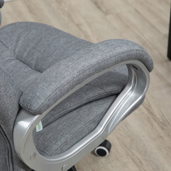 Fotel biurowy Vinsetto ergonomiczne krzesło obrotowe szare do 120 kg