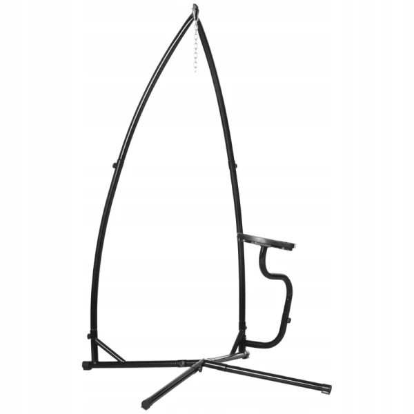 Stojak do fotela wiszącego Outsunny z półką i hakiem do 120 kg czarny