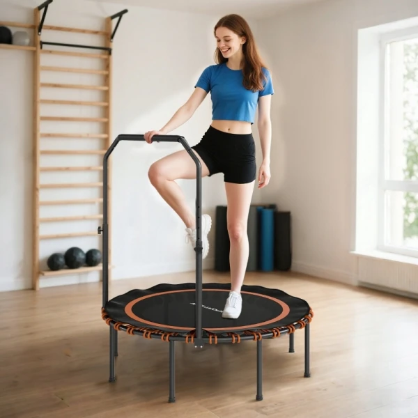 Trampolina fitness SPORTNOW z uchwytem składana Ø114 cm do 200 kg