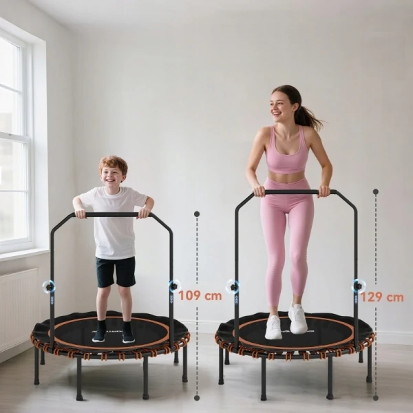 Trampolina fitness SPORTNOW z uchwytem składana Ø114 cm do 200 kg
