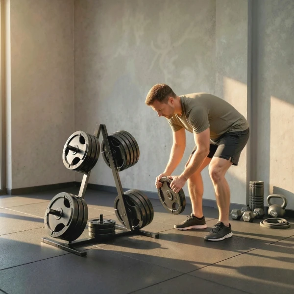 Stojak na talerze SPORTNOW do 200 kg na obciążenia 2,5 cm czarny