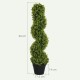 Sztuczny bukszpan spiralny 90 cm HOMCOM zestaw 2 szt. roślina dekoracyjna