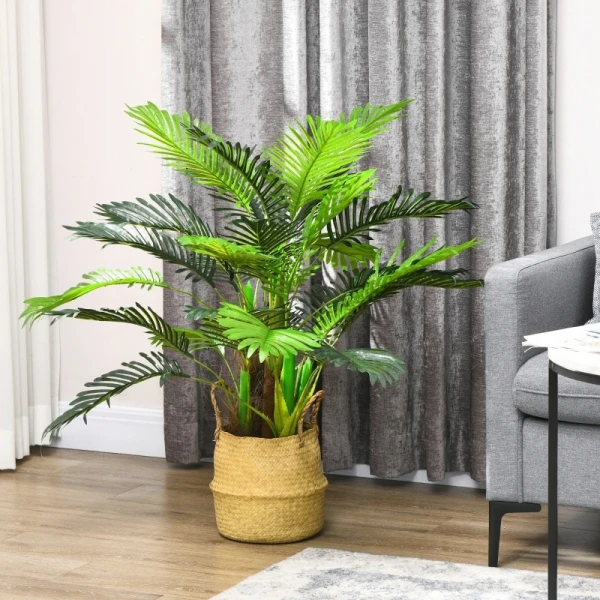 Sztuczna palma w doniczce HOMCOM 100 cm 27 liści zielona dekoracja