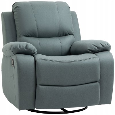 Fotel wypoczynkowy z podnóżkiem HOMCOM regulowany obrotowy zielony
