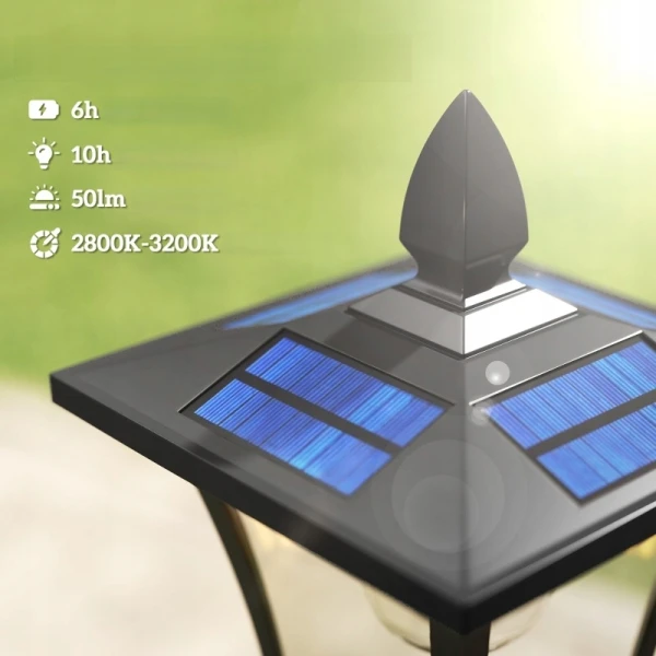 Lampa solarna ogrodowa Outsunny 160 cm LED IP44 czarna