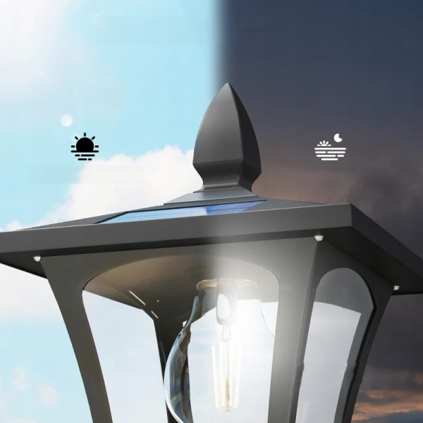 Lampa solarna ogrodowa Outsunny 160 cm LED IP44 czarna