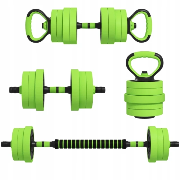 Zestaw hantli 4w1 regulowane 20 kg zielony SPORTNOW