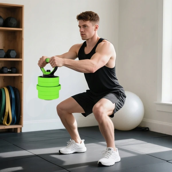 Zestaw hantli 4w1 regulowane 20 kg zielony SPORTNOW