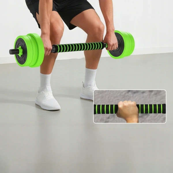 Zestaw hantli 4w1 regulowane 20 kg zielony SPORTNOW