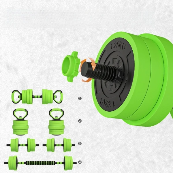 Zestaw hantli 4w1 regulowane 20 kg zielony SPORTNOW