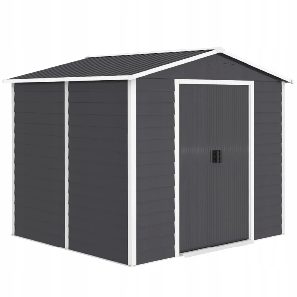 Domek narzędziowy Outsunny 845-857V00CG metalowa szopa ogrodowa 4,4m²