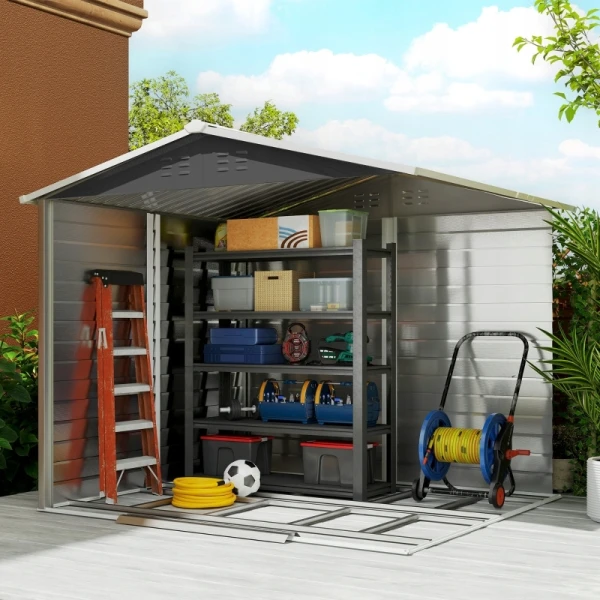Domek narzędziowy Outsunny 845-857V00CG metalowa szopa ogrodowa 4,4m²