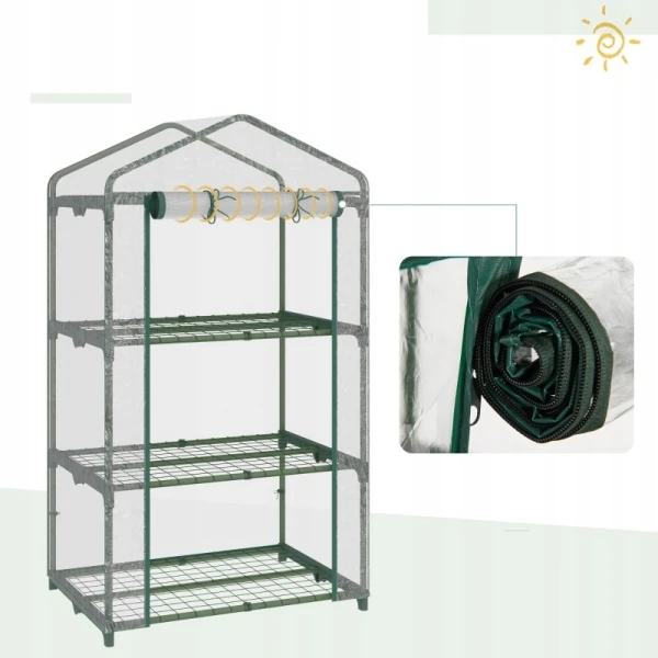 Szklarnia foliowa z półkami Outsunny 69 x 49 x 125 cm mrozoodporna