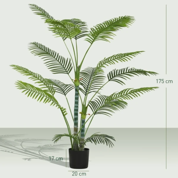 Sztuczna palma w doniczce HOMCOM 175 cm odporna na UV zielona