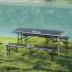 Zestaw składany stół campingowy z 2 ławkami Outsunny rattan HDPE czarny