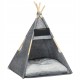 Namiot dla psa lub kota PawHut legowisko tipi z poduszką szary 58 cm