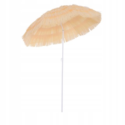 Parasol plażowy ogrodowy hawajski Outsunny Ø160 cm beżowy