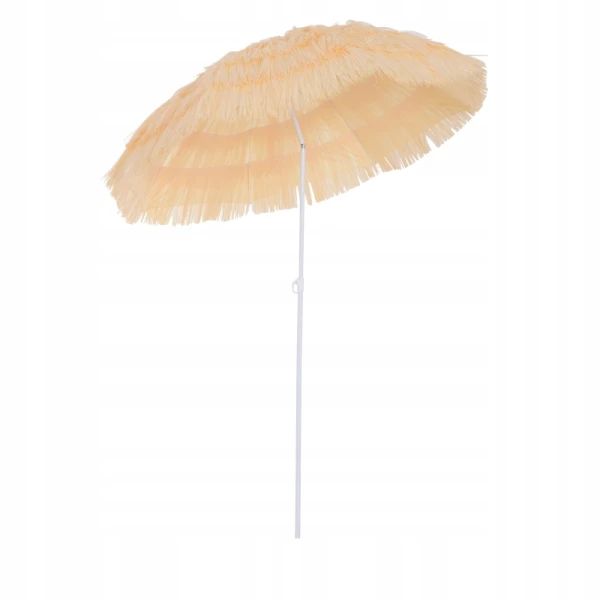 Parasol plażowy ogrodowy hawajski Outsunny Ø160 cm beżowy