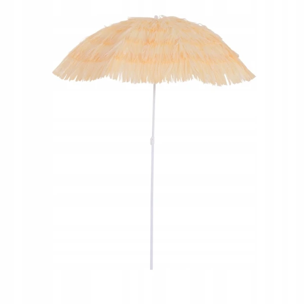 Parasol plażowy ogrodowy hawajski Outsunny Ø160 cm beżowy