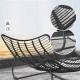 Fotel bujany huśtawka ogrodowa z poduszką Outsunny rattanowy szary