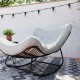 Fotel bujany huśtawka ogrodowa z poduszką Outsunny rattanowy szary